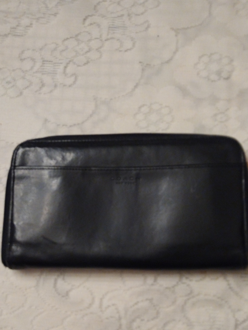 Coach Black Leather Men's Zip Wallet